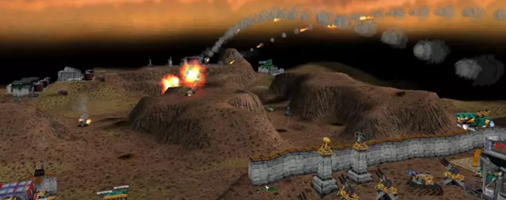 Warzone 2100 artillery using sensor towers to lock on and indirectly fire on enemies